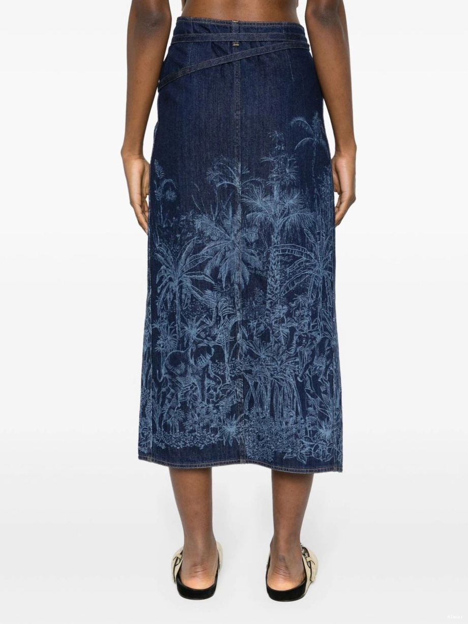 Affordable skirt Alanui Jouy de denim Toile Women Jungle 0719